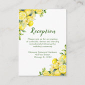 レモイタリアンンの緑のフレームウェディングレセプション エンクロージャーカード (正面)