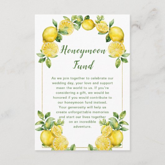 レモイタリアンンの緑のフレ結婚ーム エンクロージャーカード (正面)