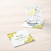 レモイタリアンンの緑のフレ結婚ーム スクエアペーパーコースター (インサイチュ)