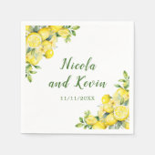 レモイタリアンンの緑のフレ結婚ーム スタンダードカクテルナプキン (正面)