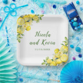 レモイタリアンンの緑のフレ結婚ーム ペーパープレート (パーティー)