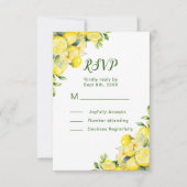 レモイタリアンンの緑のフレ結婚ーム 出欠カード (正面)