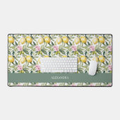 レモイタリアンンの花地中海の水色 デスクマット (キーボード&マウス)