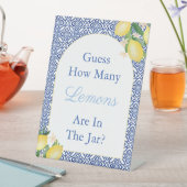 レモイタリアンンの赤ちゃんシャワーゲームの数を推測する 台座サイン (インサイチュ)