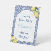 レモイタリアンンの赤ちゃんシャワーゲームの数を推測する 台座サイン (正面)