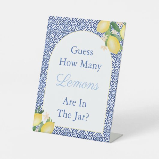 レモイタリアンンの赤ちゃんシャワーゲームの数を推測する 台座サイン (正面)