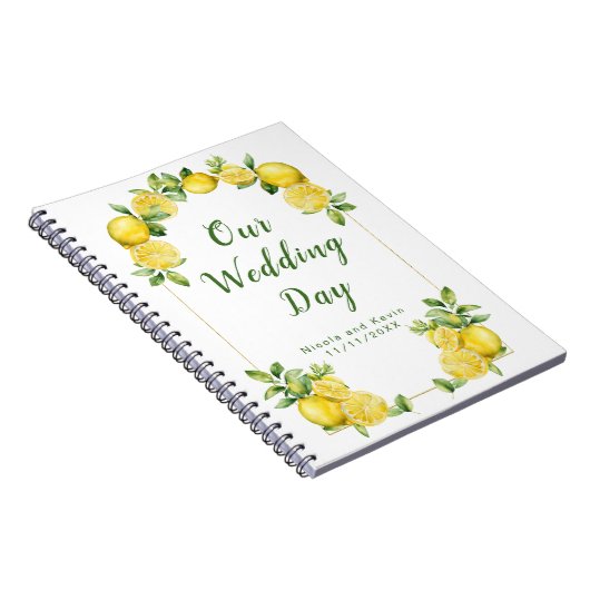 レモイタリアンングリーナリーフレームウェディングプランナー ノートブック (右側)