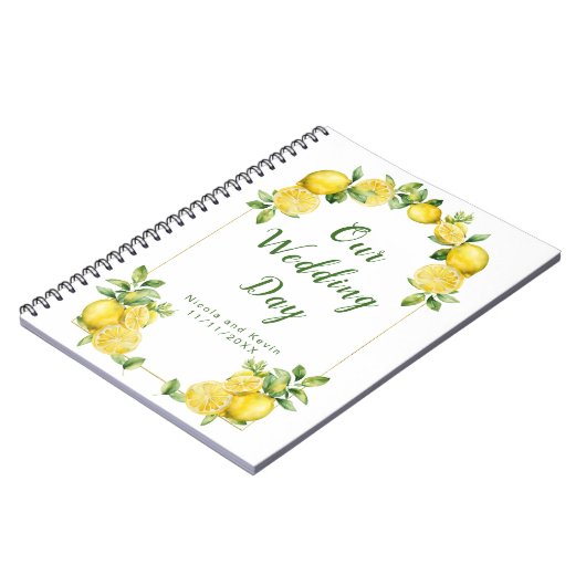 レモイタリアンングリーナリーフレームウェディングプランナー ノートブック (左側)