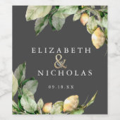 レモイタリアンングローブパーソナライズされた結婚ズ ワインラベル (シングルラベル)