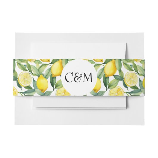 レモイタリアンンシトラス柄ウォーター結婚カラー 招待状ベリーバンド (正面例)