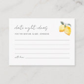 レモイタリアンンズデイトナイトアイディアブライダルシャワー エンクロージャーカード (正面)