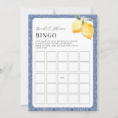 レモイタリアンンズブルータイルブライダルシャワービンゴゲーム 招待状 (正面)