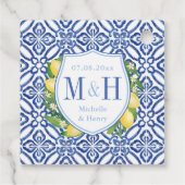 レモイタリアンンズブルー結婚タイル フェイバータグ (裏面)