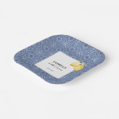 レモイタリアンンフローラ&ブルータイルブライダルシャワー ペーパープレート (傾斜あり)