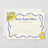 レモイタリアンンブライダルシャワーデート夜アイディアカード 招待状 (正面)