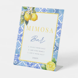 レモイタリアンンブライダルシャワーミモササインポスター 台座サイン