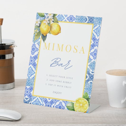 レモイタリアンンブライダルシャワーミモササインポスター 台座サイン (インサイチュ)