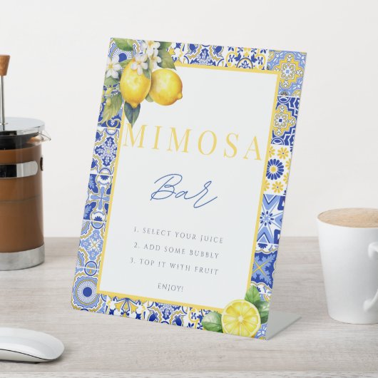 レモイタリアンンブライダルシャワーミモサバーサインポスター 台座サイン (インサイチュ)