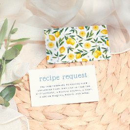 レモイタリアンンブライダルシャワー挿入レシピ要求 エンクロージャーカード