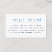 レモイタリアンンブライダルシャワー挿入レシピ要求 エンクロージャーカード (正面)