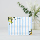 レモイタリアンンブライダルシャワー | レシピカード 招待状 (スタンド正面)