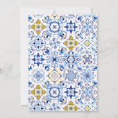 レモイタリアンンブルーのタイル水の色の母の日 招待状 (裏面)