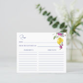 レモイタリアンンブーゲンビリア柑橘系レシピカード (スタンド正面)