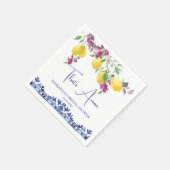 レモイタリアンンブーゲンビリア柑橘類ブライダルシャワー スタンダードカクテルナプキン (角)