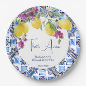 レモイタリアンンブーゲンビリア柑橘類ブライダルシャワー ペーパープレート (正面)