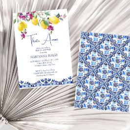 レモイタリアンンブーゲンビリア柑橘類ブライダルシャワー 招待状