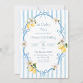 レモイタリアンンラドルチェヴィータ誕生日ストライプの 招待状 (正面)