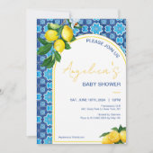 レモイタリアンン地中海のモザイク赤ちゃんシャワー 招待状 (正面)