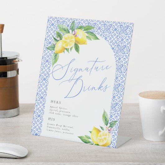 レモイタリアンン・ポジタ結婚ーノのシグネチャー・ドリンク 台座サイン (インサイチュ)