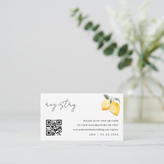 レモイタリアンンQrコー結婚ドのギフトレジストリ エンクロージャーカード (スタンド正面)