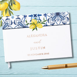 レモイタリアン地中海の結婚ン ゲストブック