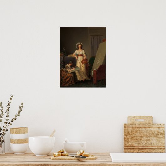 レモイン – アーティストと妹1796 ポスター (キッチン)