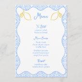 レモエレガントンとブルーの地中海のタ結婚イル メニュー (正面)