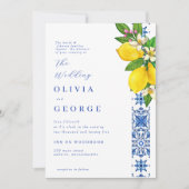 レモエレガントンとブルー地中海の結婚ズ 招待状 (正面)