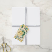 レモエレガントンと緑の手作り ギフトタグ (より糸付き)