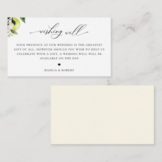 レモエレガントンの結婚願い井戸 エンクロージャーカード (正面/裏面)