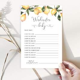 レモエレガントンの赤ちゃんシャワーがベビーカードを願う