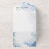 レモエレガントンイエロー&グリーンウォーター結婚カラー オールインワン招待状 (外側)