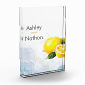 レモエレガントンイエロー&ブルーウォーター結婚カラー フォトブロック (左)