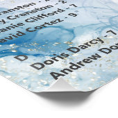 レモエレガントンイエロー&ブルーウォーター結婚カラー ポスター (コーナー)