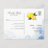 レモエレガントンイエロー&ブルーウォーター結婚カラー ポストカード (裏面)