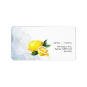 レモエレガントンイエロー&ブルーウォーター結婚カラー ラベル (正面)