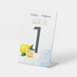 レモエレガントンイエロー&ブルーウォーター結婚カラー 台座サイン