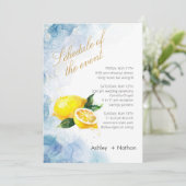 レモエレガントンイエロー&ブルーウォーター結婚カラー 招待状 (スタンド正面)