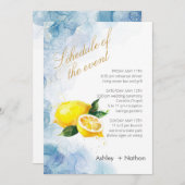 レモエレガントンイエロー&ブルーウォーター結婚カラー 招待状 (正面/裏面)