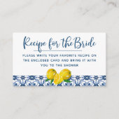 レモエレガントンイタリアンブルーのタイルレシピ要求 名刺 (正面)